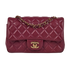 Mini Rectangular Classic Flap, &pound;3,500, Handbags, Purple, Lambskin Leather, Front view